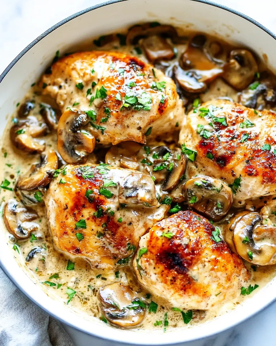 Homemade Creamy Garlic Mushroom Chicken photo
