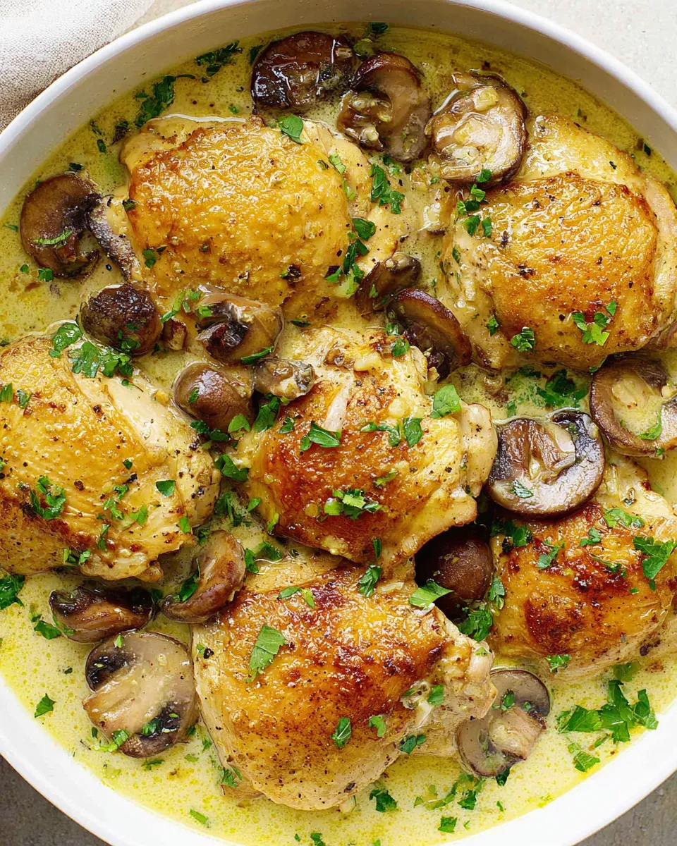 Classic Creamy Garlic Mushroom Chicken (Instant Pot) dish photo