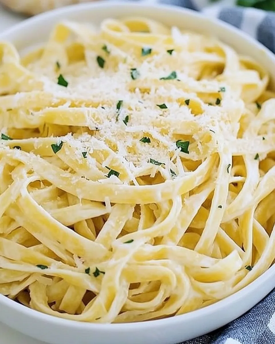 delicious Creamy Garlic Parmesan Fettuccine shot