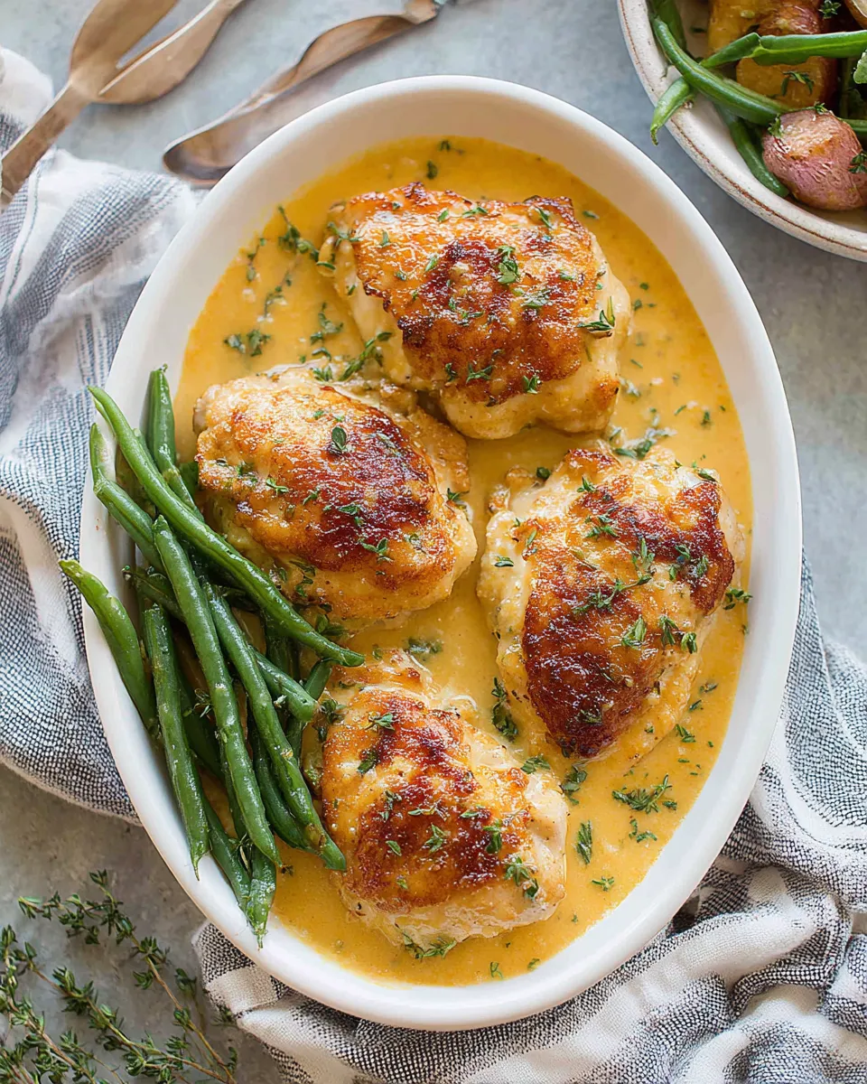Delicious Creamy Honey Mustard Chicken food shot