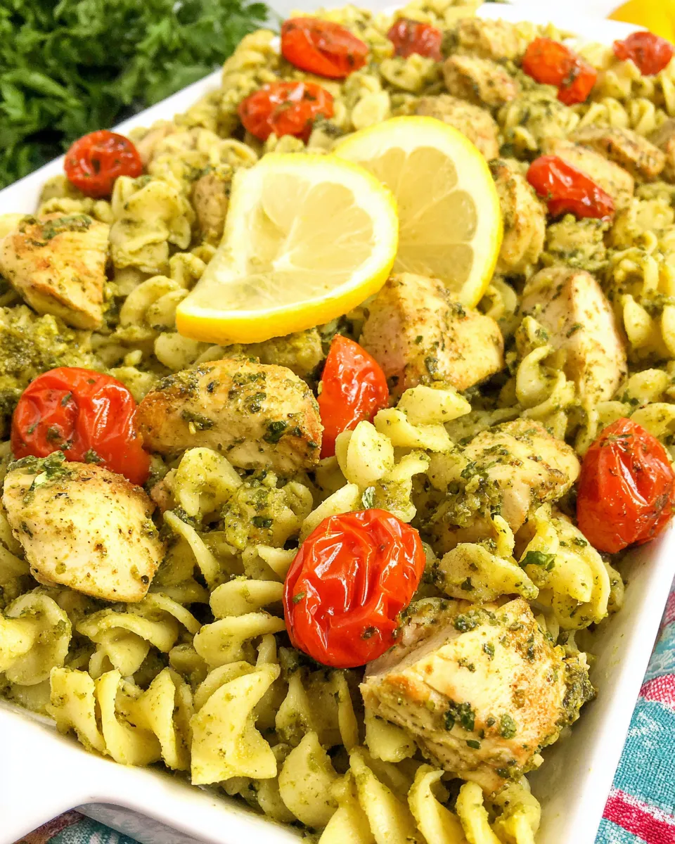 Homemade Creamy Lemon-Pesto Chicken Pasta photo