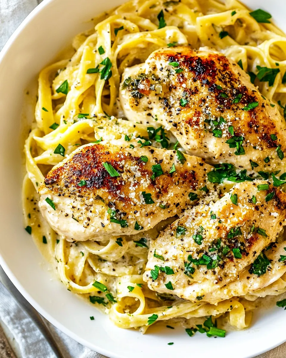 Homemade Creamy Lemon Chicken Piccata Fettuccine photo