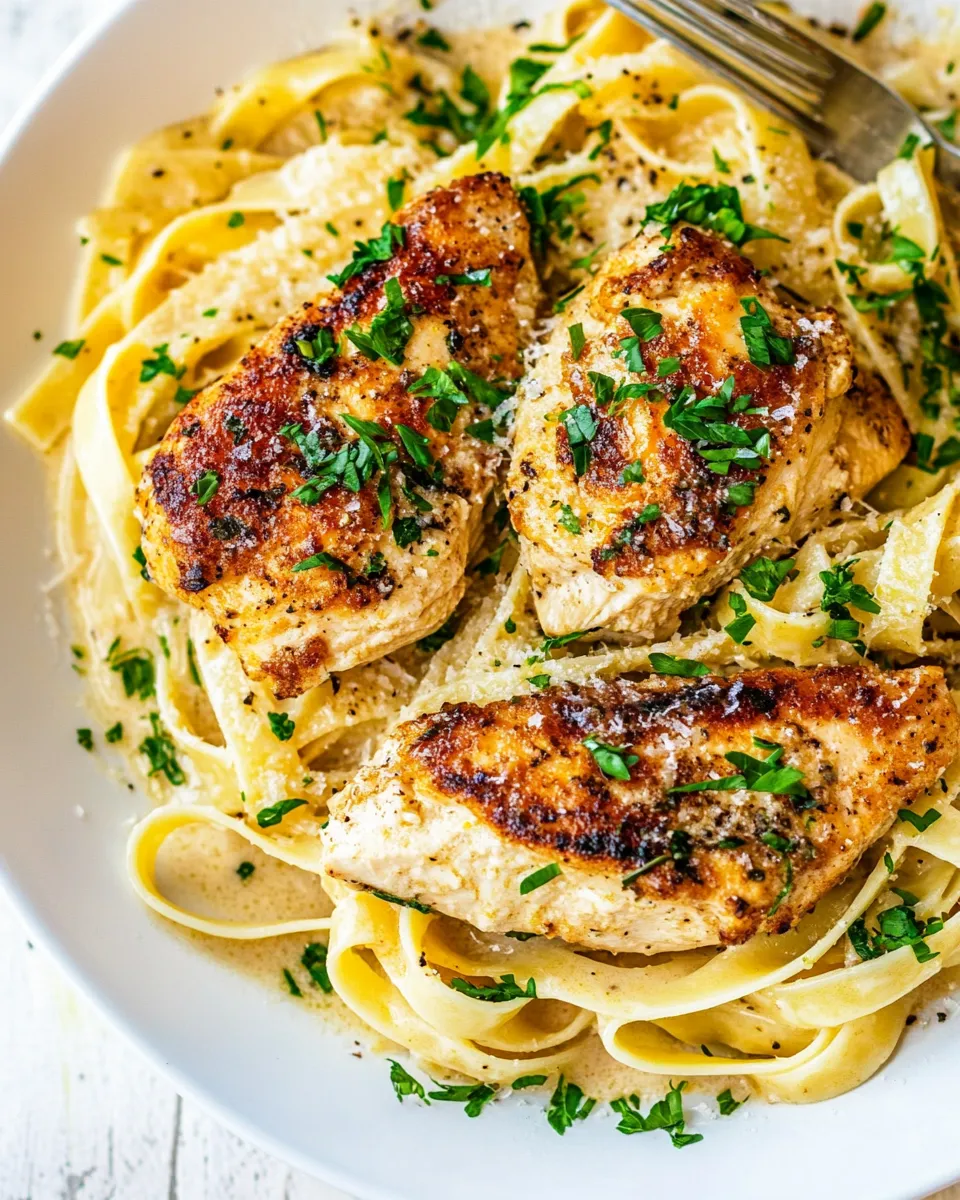 Classic Creamy Lemon Chicken Piccata Fettuccine image