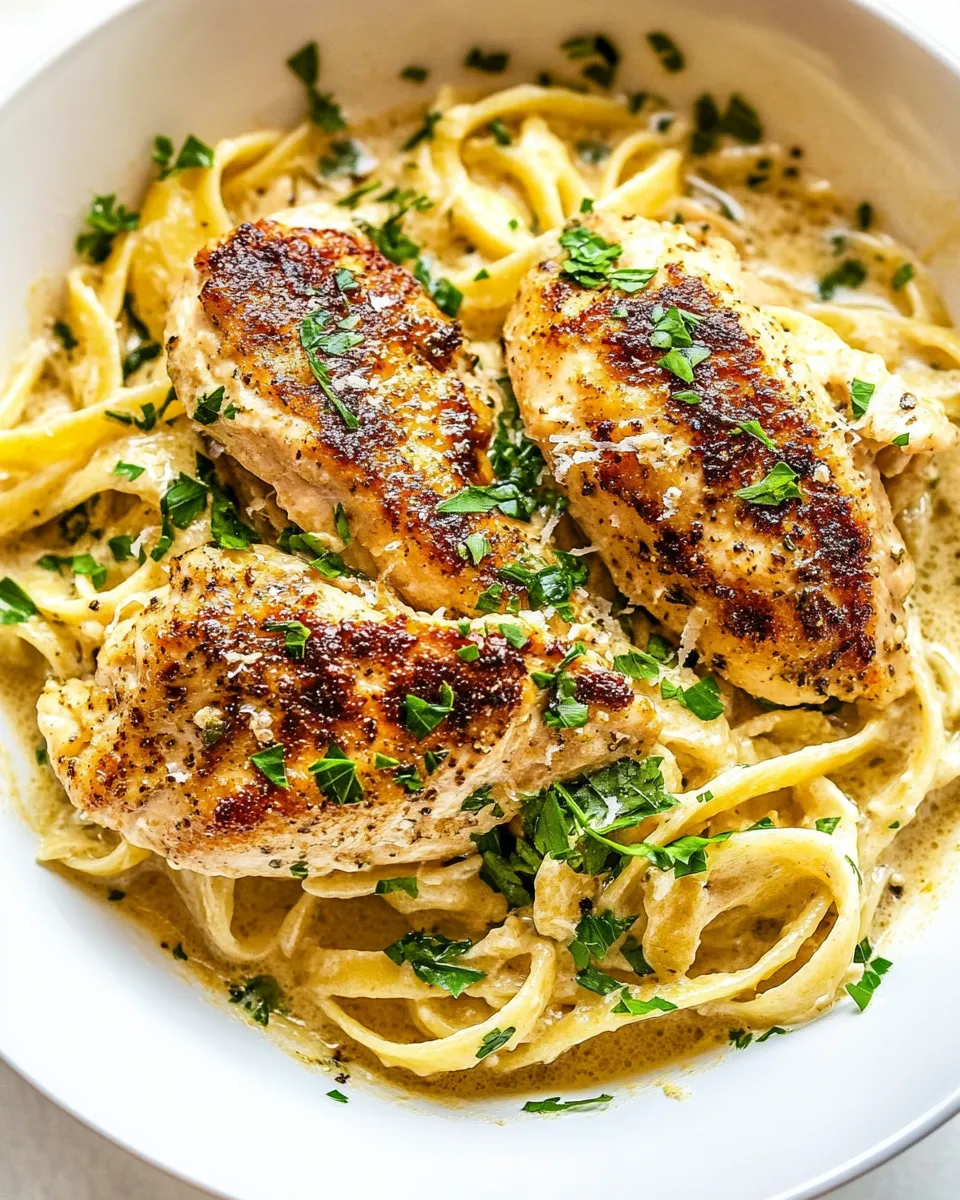 Easy Creamy Lemon Chicken Piccata Fettuccine recipe photo