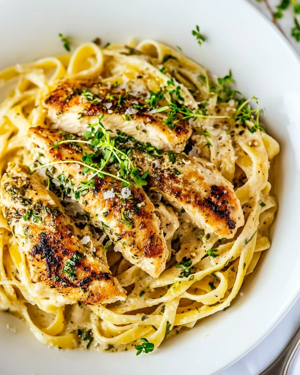 Delicious Creamy Lemon Chicken Piccata Fettuccine dish photo