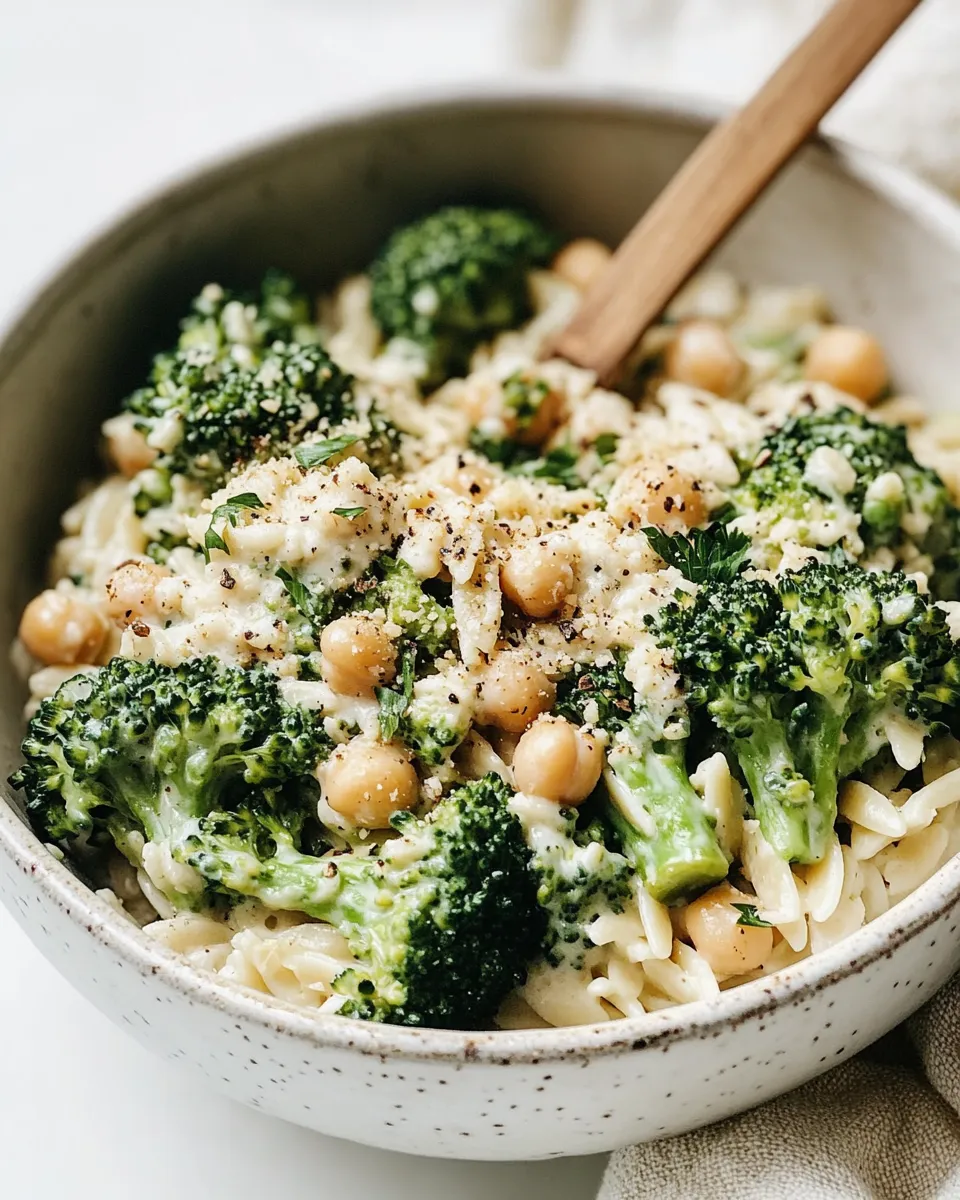Classic Creamy Lemon Orzo with Chickpeas & Broccoli image