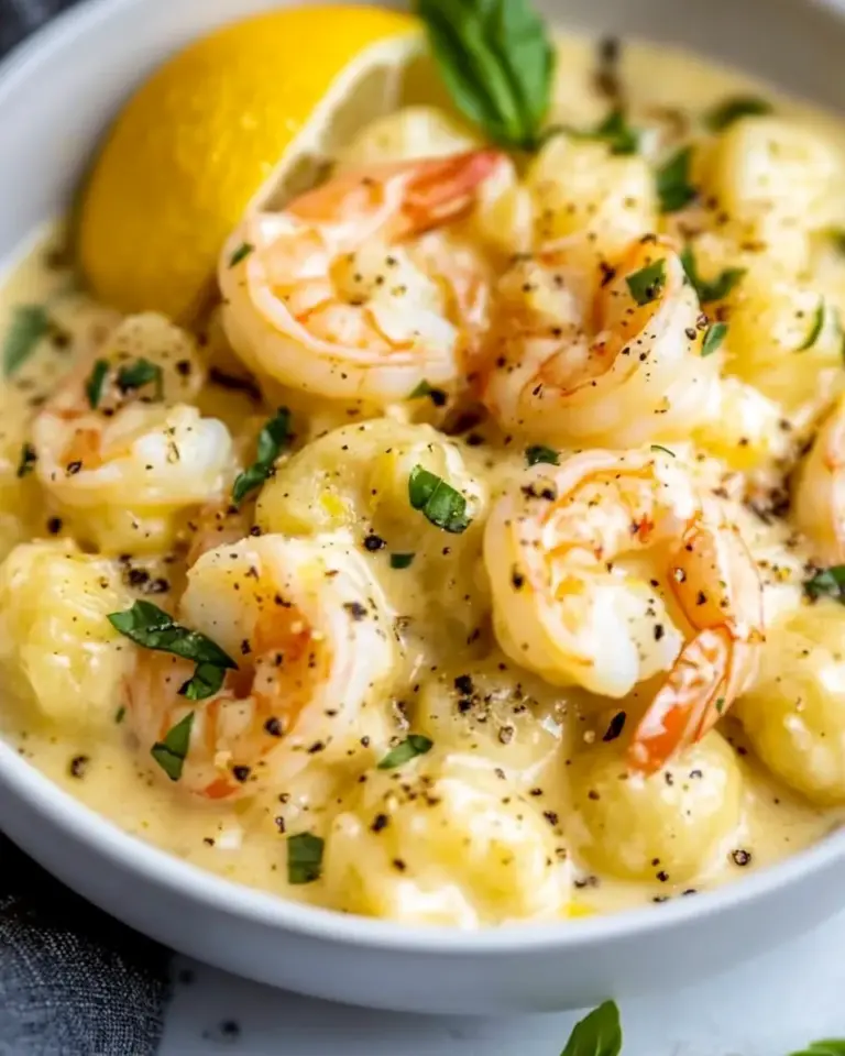 Homemade Creamy Lemon Shrimp Gnocchi photo