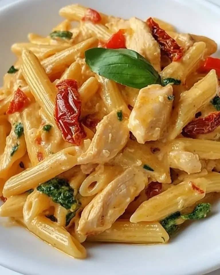 Homemade Creamy Pasta with Chicken and Sun-dried Tomato Pesto photo
