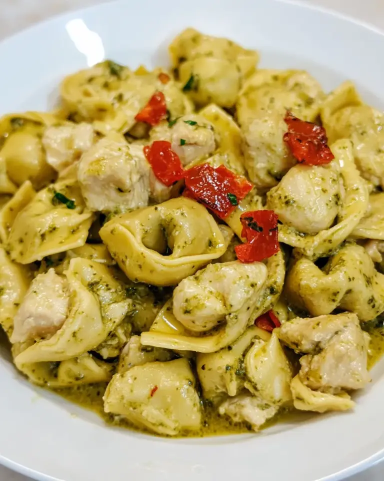 Homemade Creamy Pesto Chicken Tortellini photo