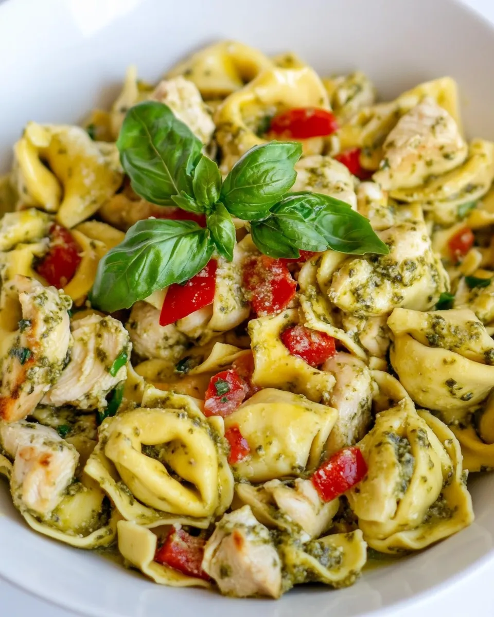 Delicious Creamy Pesto Chicken Tortellini dish photo