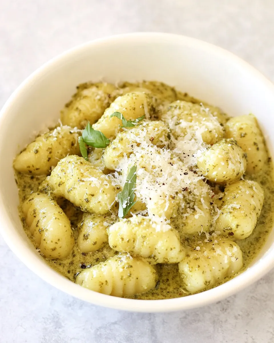 Easy Creamy Pesto Gnocchi recipe photo
