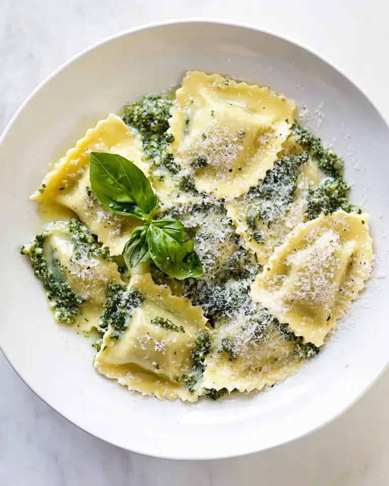 Homemade Creamy Pesto Ravioli photo