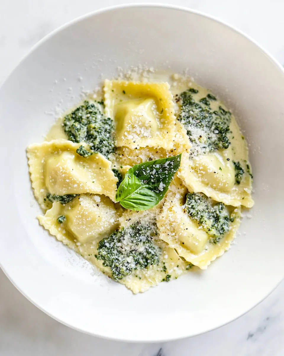 Easy Creamy Pesto Ravioli recipe photo