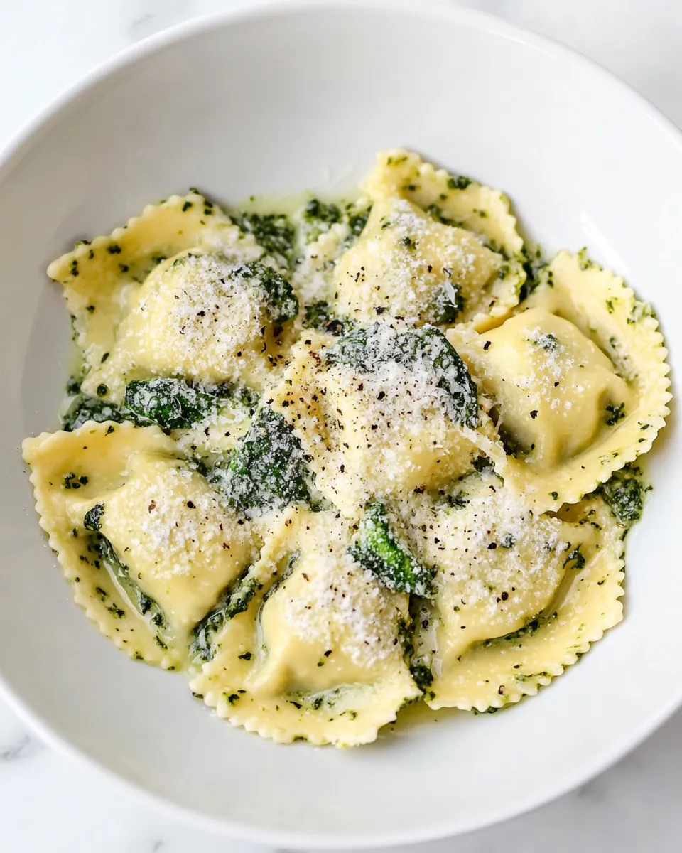 Delicious Creamy Pesto Ravioli dish photo