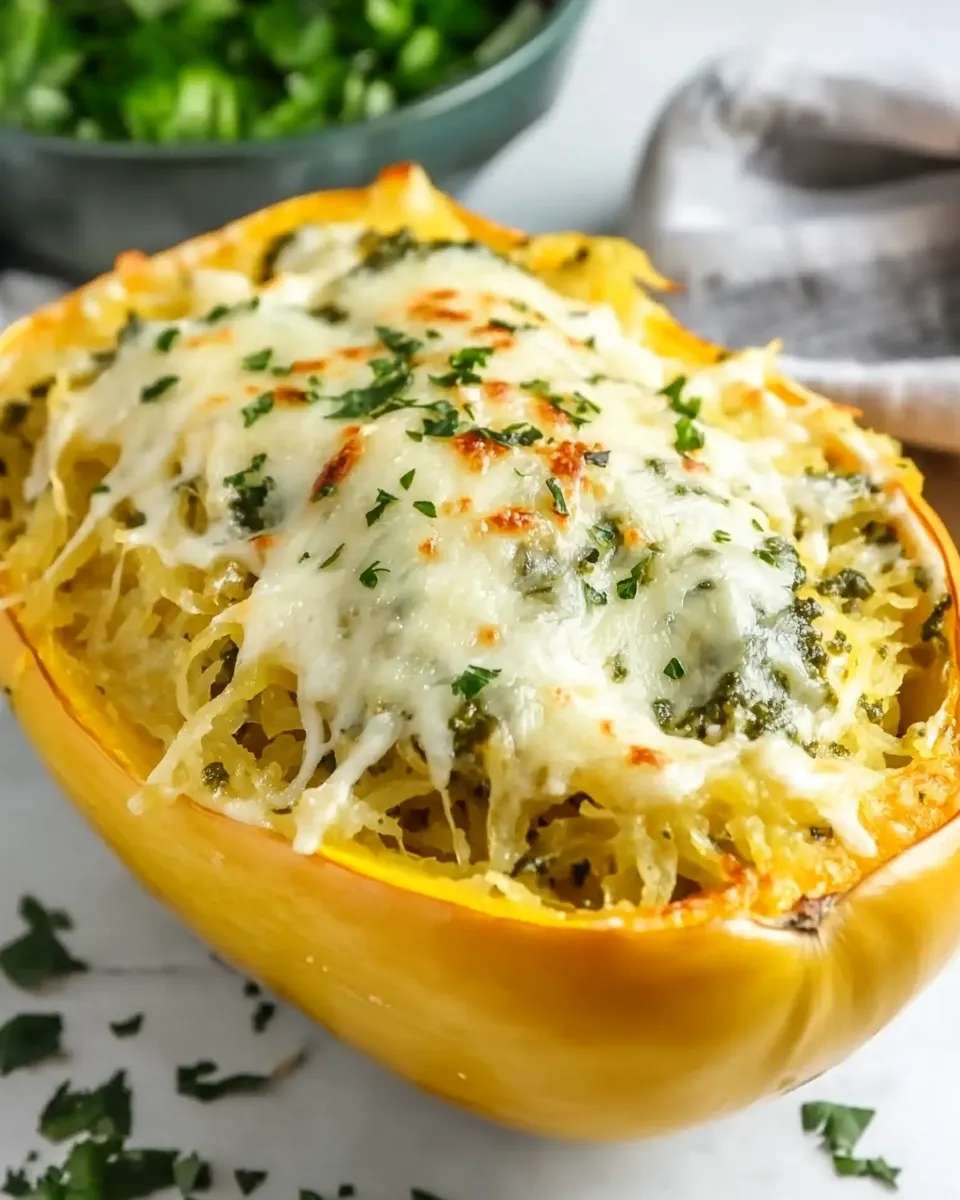 Easy Creamy Pesto Spaghetti Squash recipe photo