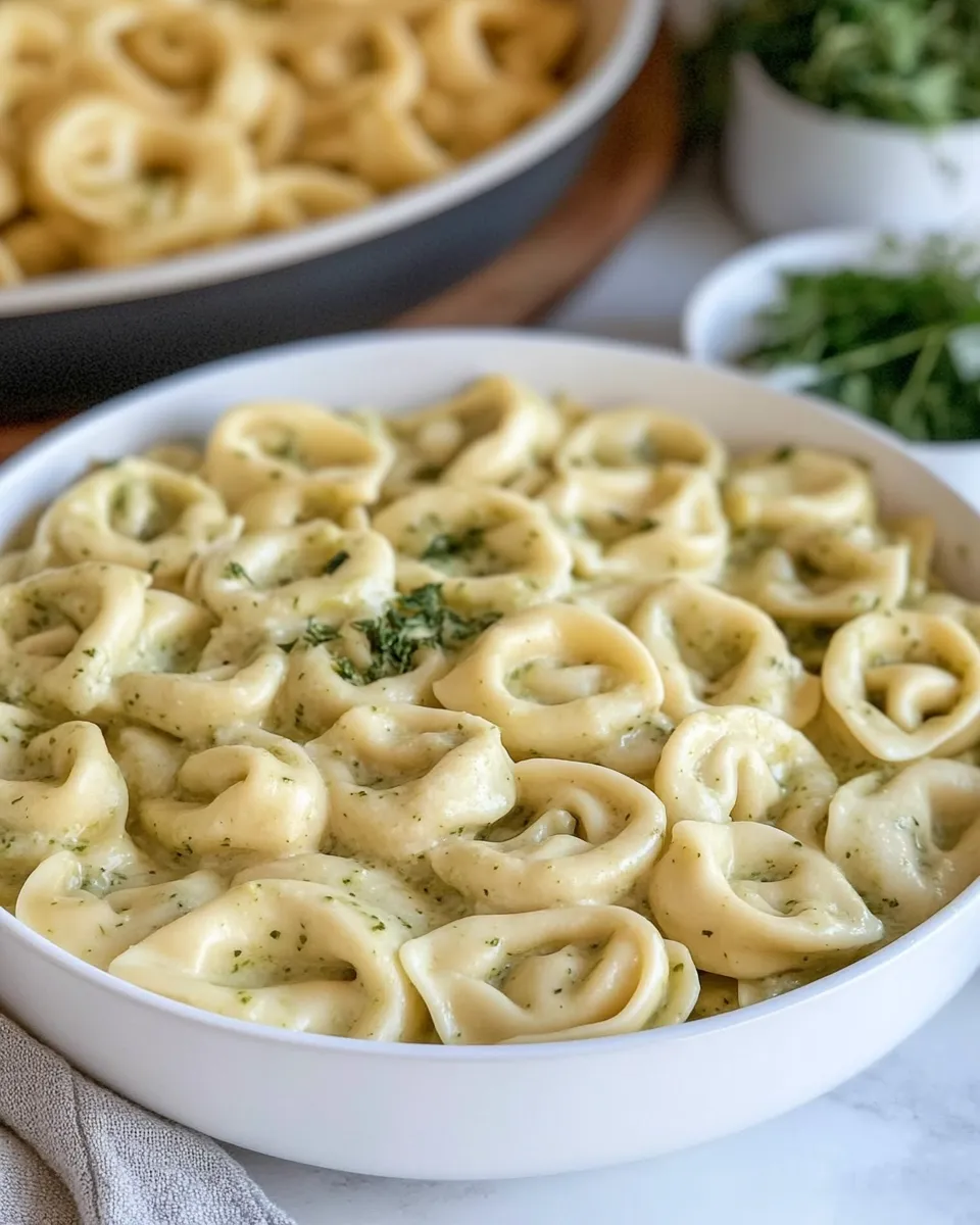 Classic Creamy Pesto Tortellini recipe image