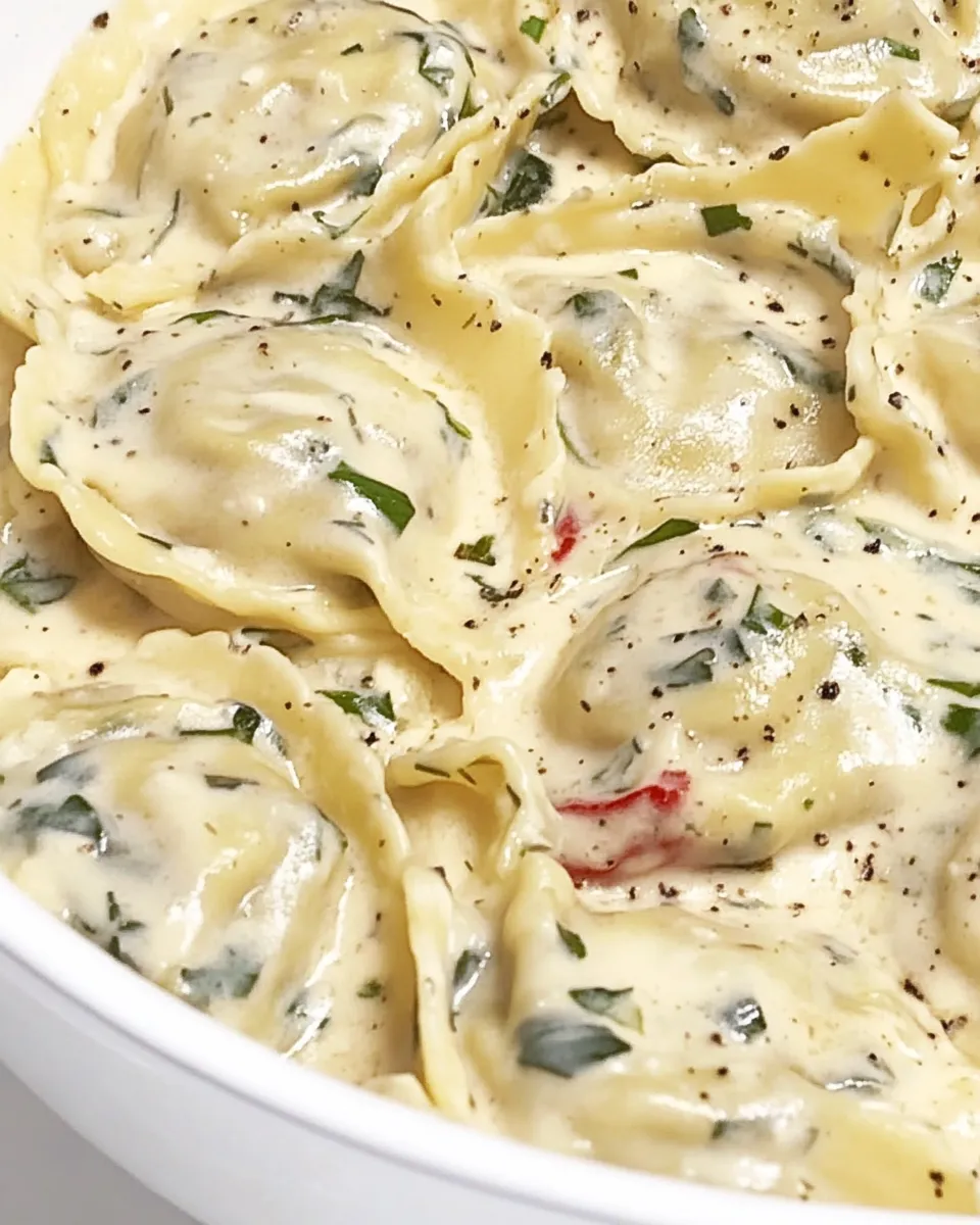 Delicious Creamy Ravioli shot