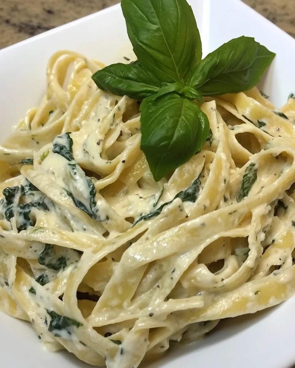 classic Creamy Spinach Fettuccine image