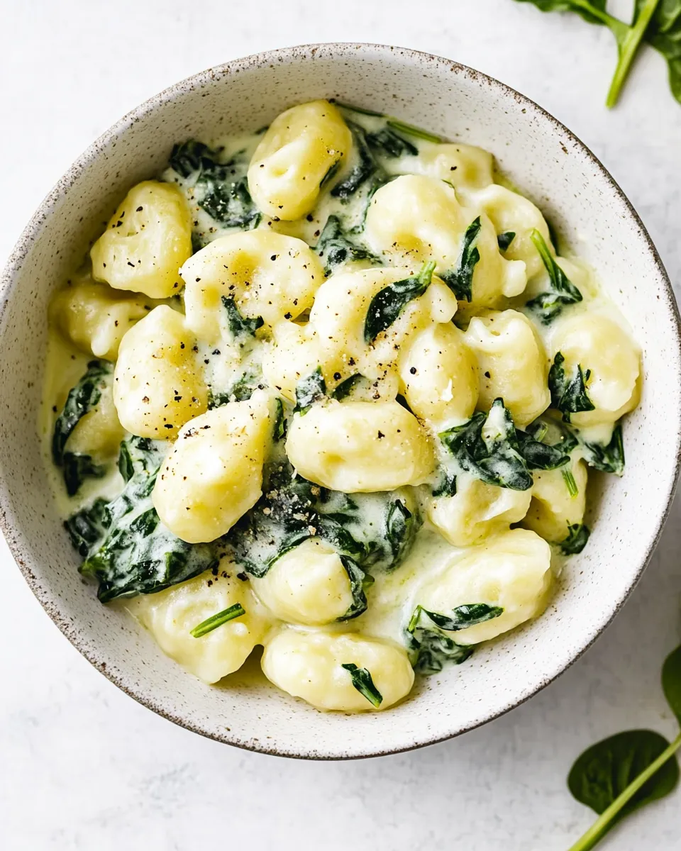Easy Creamy Spinach Gnocchi recipe photo