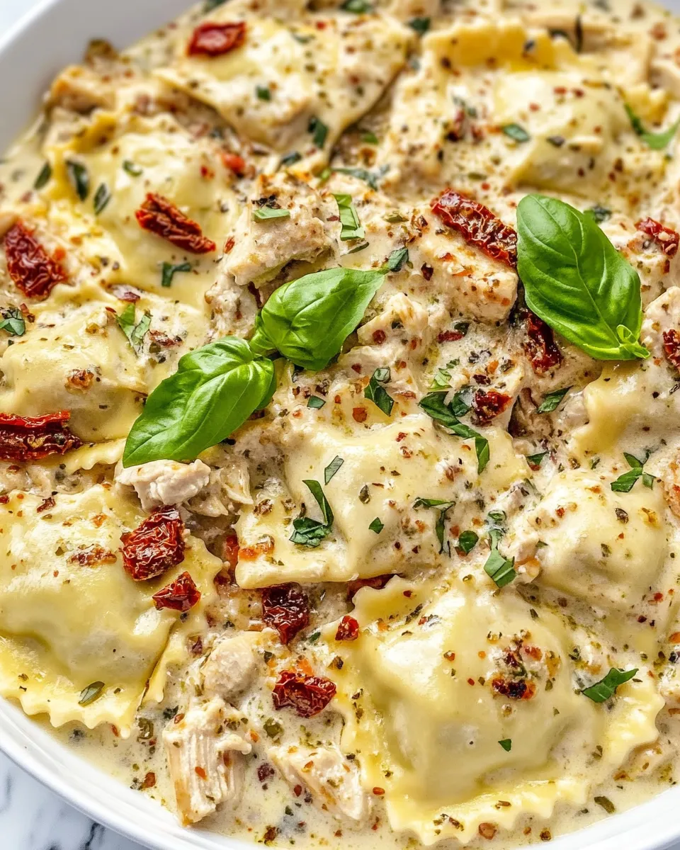 Delicious Creamy Sun-Dried Tomato Chicken Ravioli dish photo