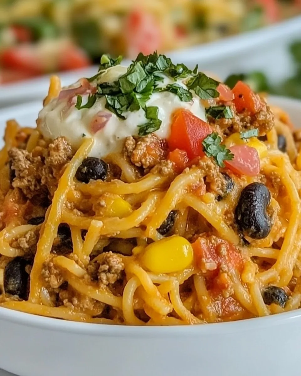 Classic Creamy Taco Spaghetti image