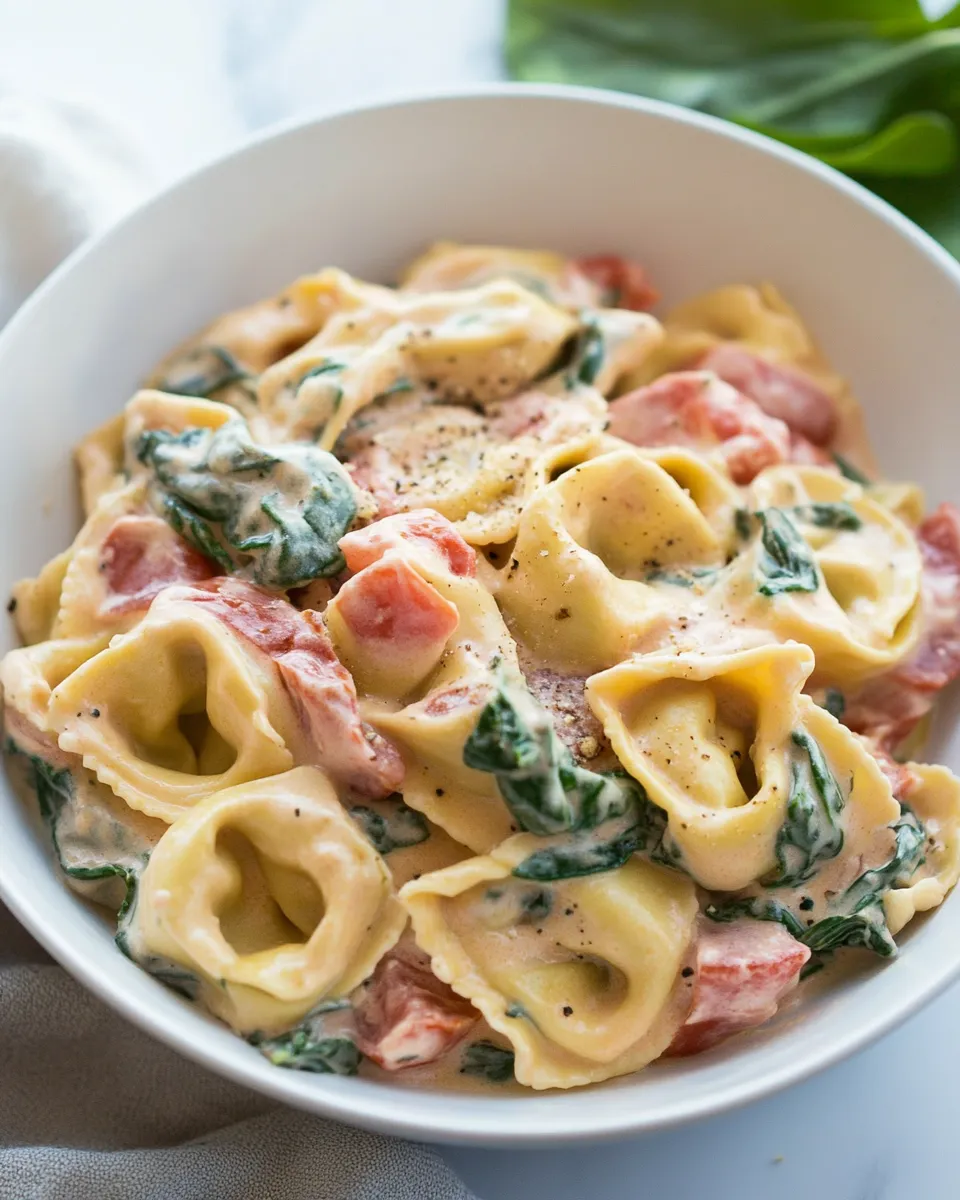 delicious Creamy Tomato and Spinach Tortellini dish photo