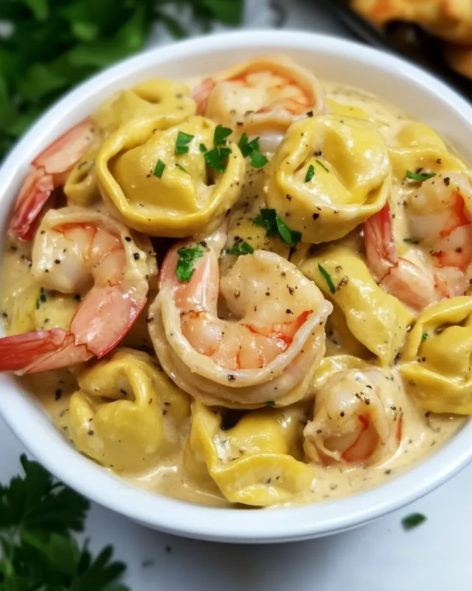 Classic Creamy Tortellini with Shrimp image