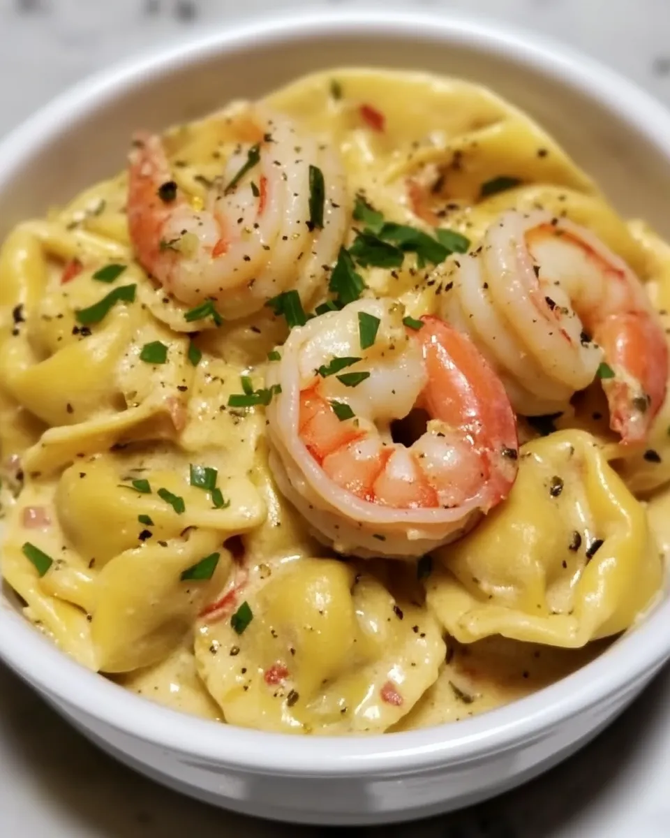 Delicious Creamy Tortellini with Shrimp dish photo