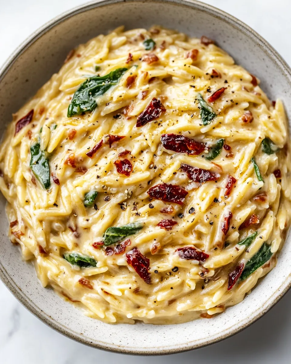 Easy Creamy Tuscan Orzo recipe photo