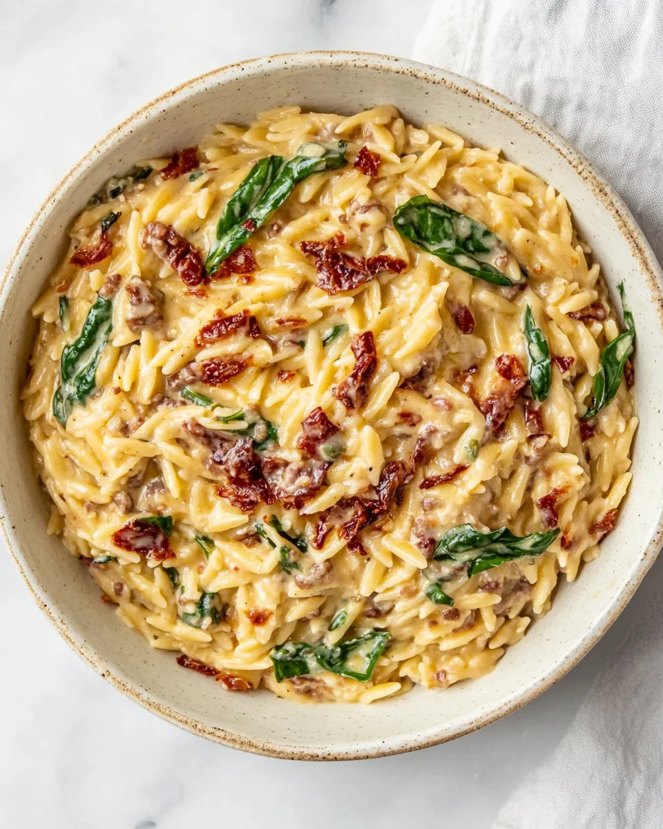 Delicious Creamy Tuscan Orzo dish photo