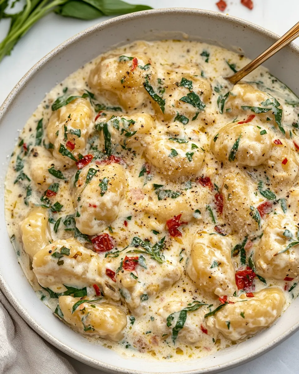 Homemade Creamy Tuscan Parmesan Gnocchi photo