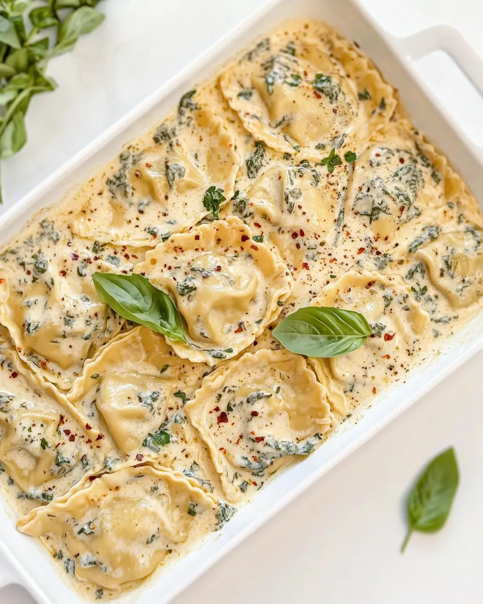 Homemade Creamy Tuscan Ravioli photo