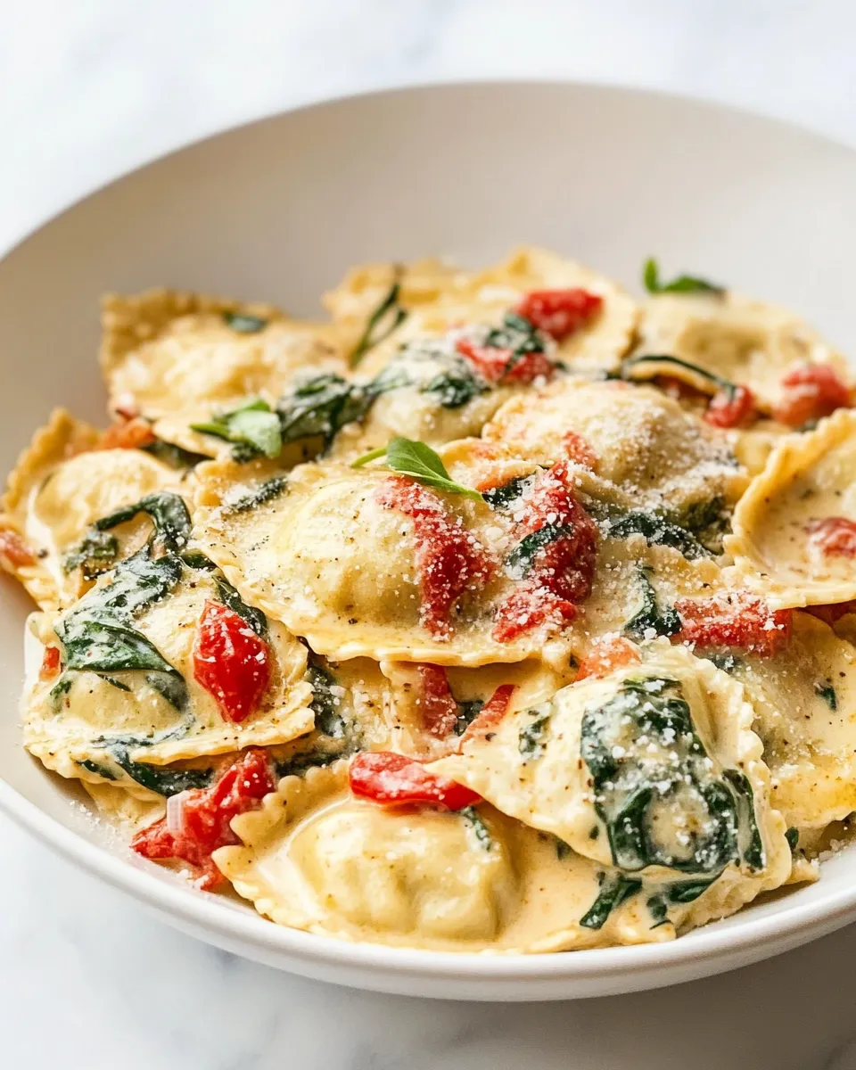 easy Creamy Tuscan Ravioli (One Pan, 15 Minutes!) picture