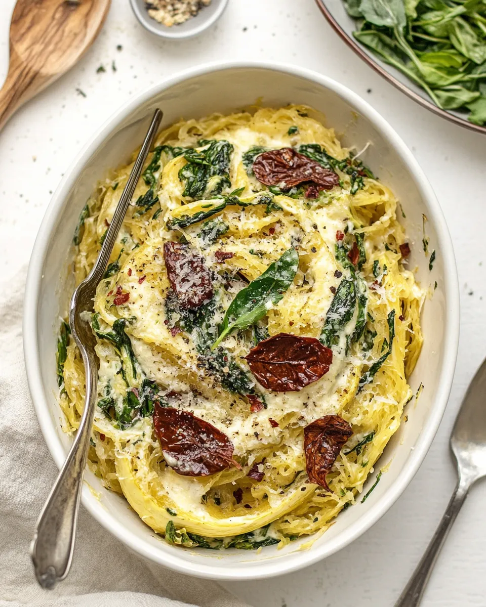 Homemade Creamy Tuscan Spaghetti Squash (Paleo, Vegan) photo