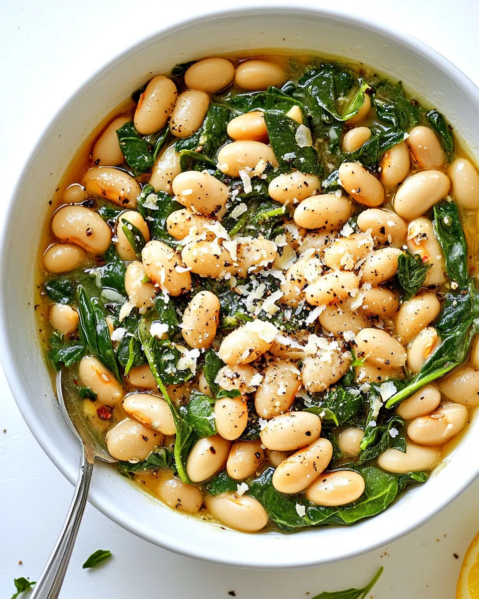Classic Creamy White Beans with Spinach image