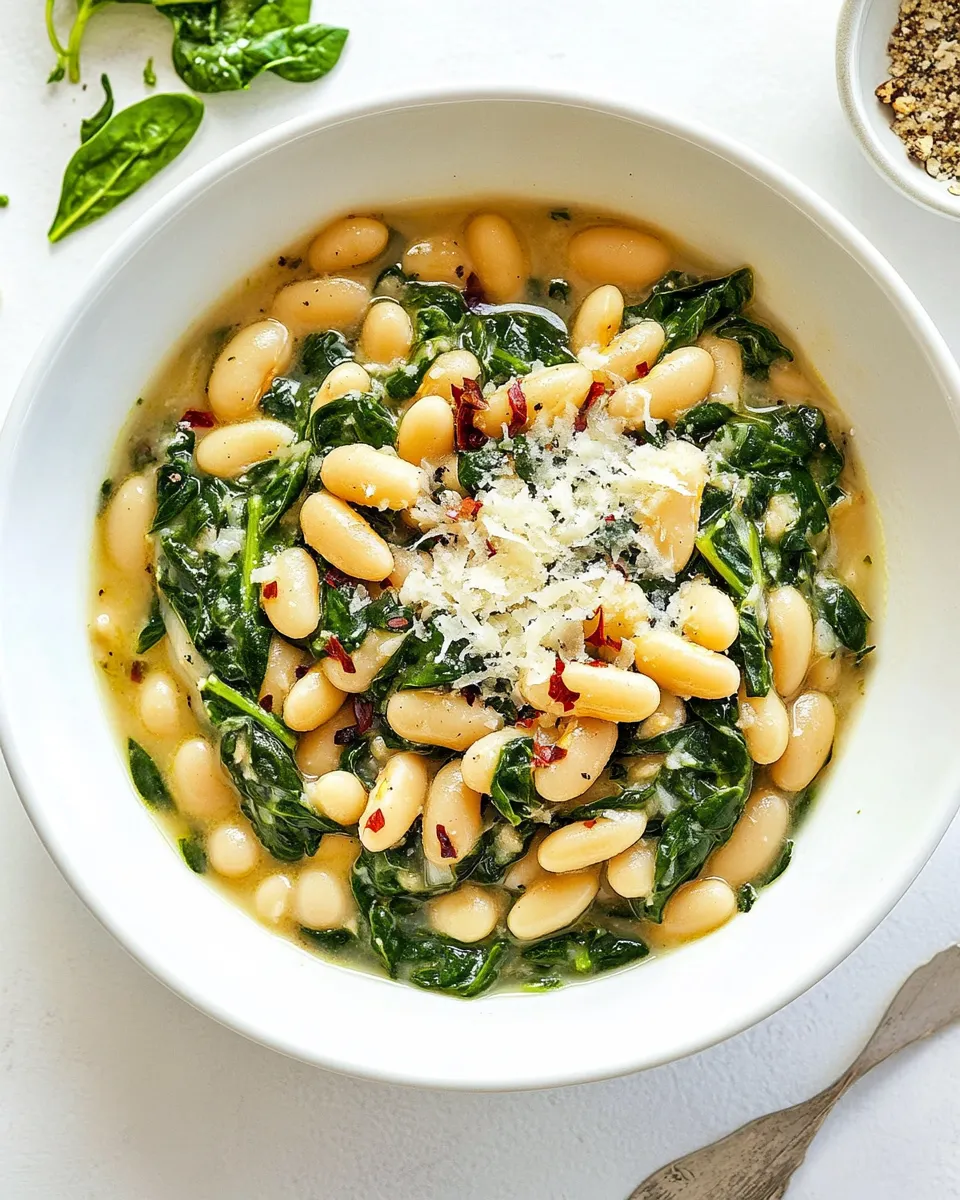 Easy Creamy White Beans with Spinach recipe photo