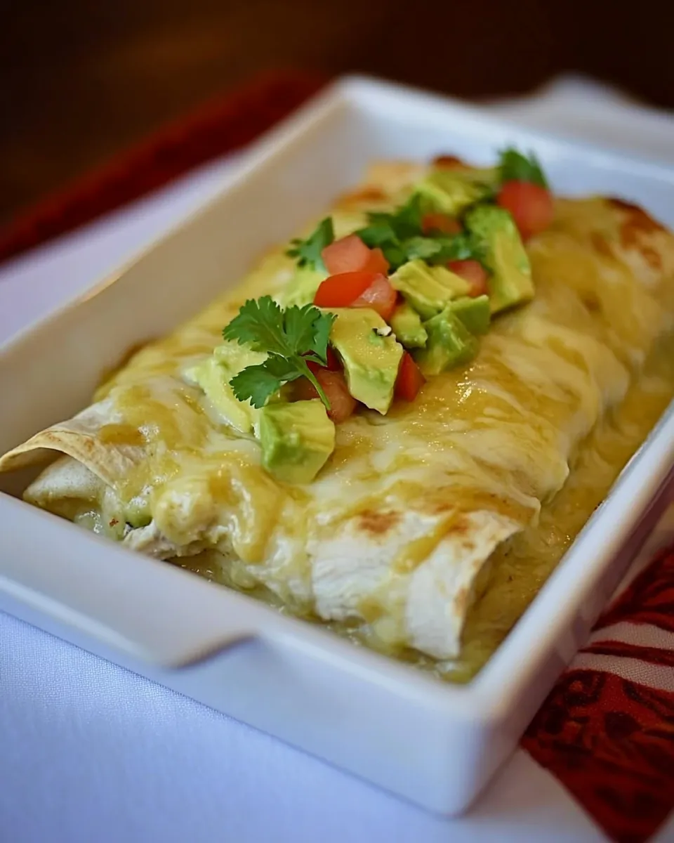 Classic Creamy White Chicken and Avocado Enchiladas image