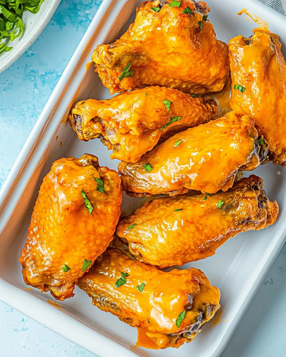 Delicious Crispy Air Fryer Chicken Wings food shot