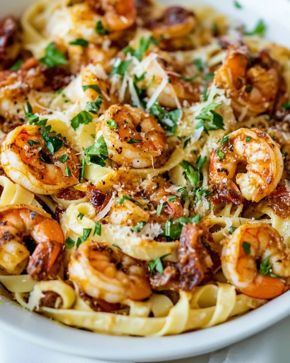 Homemade Crispy Cajun Shrimp Fettuccine photo