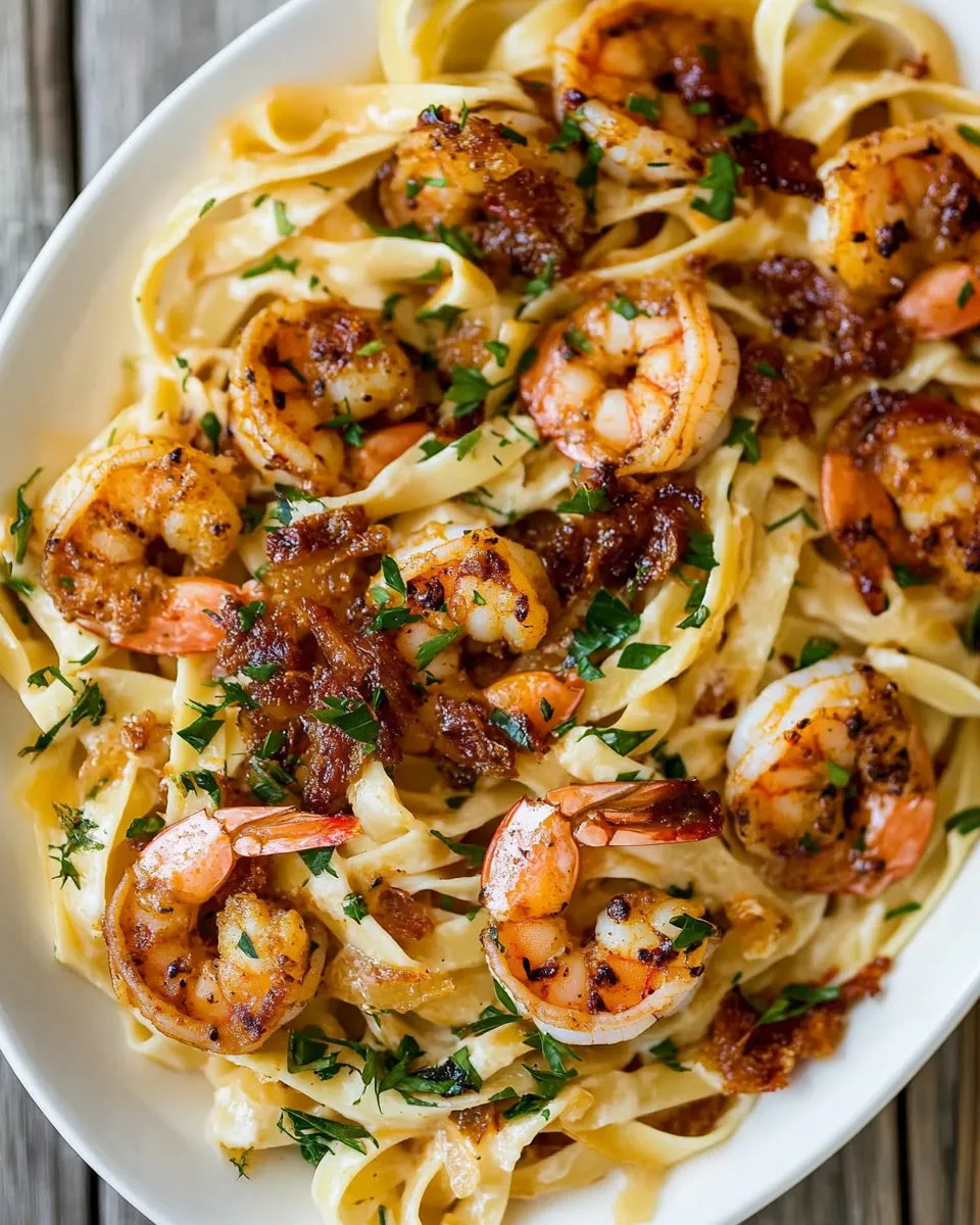 Easy Crispy Cajun Shrimp Fettuccine recipe photo