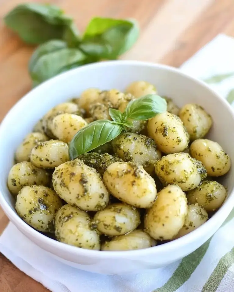 Homemade Crispy Gnocchi with Basil Pesto photo