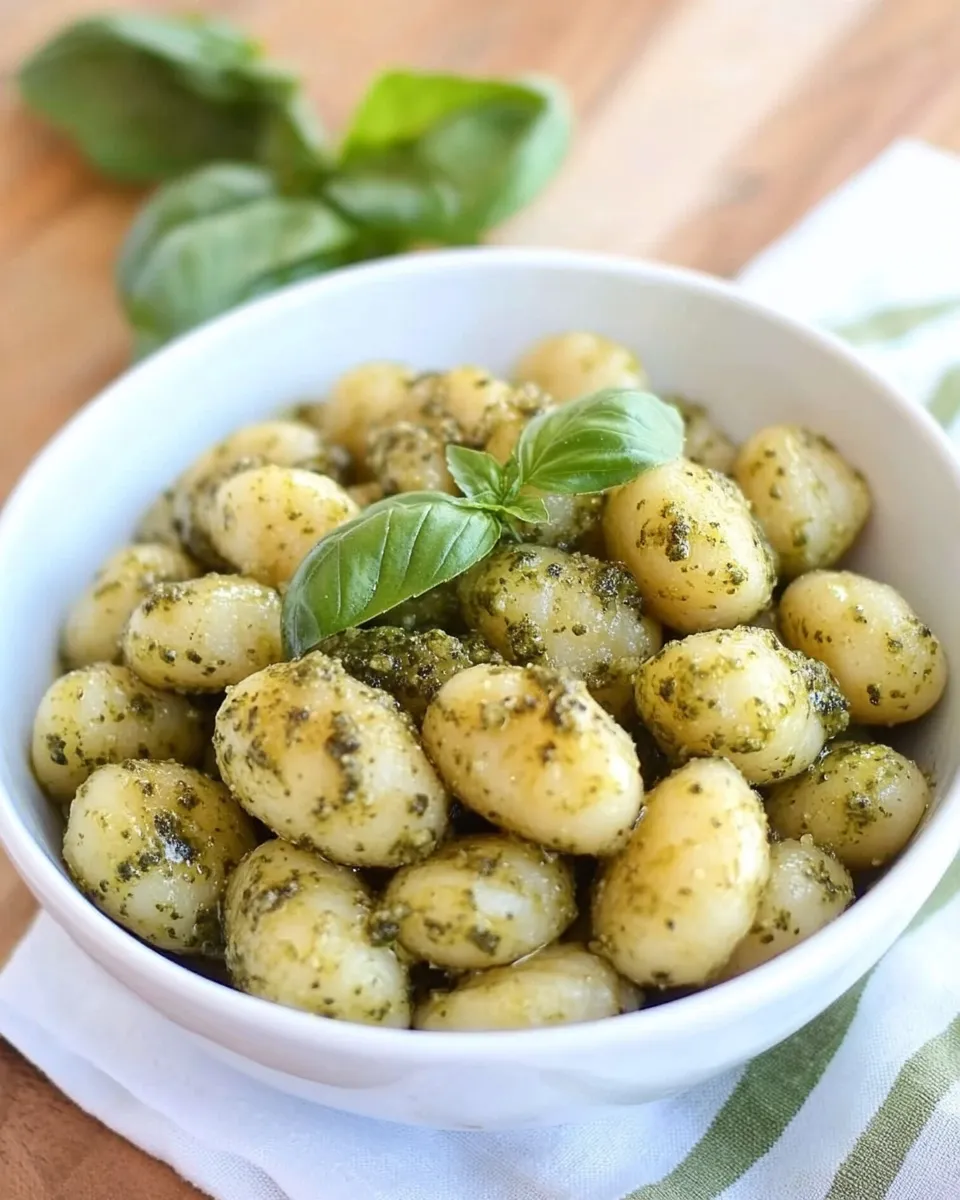 Homemade Crispy Gnocchi with Basil Pesto photo
