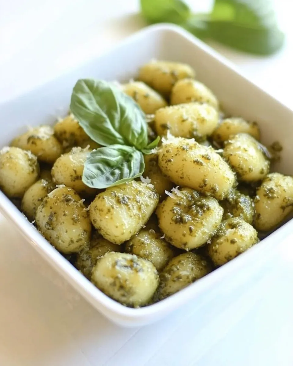 Delicious Crispy Gnocchi with Basil Pesto shot