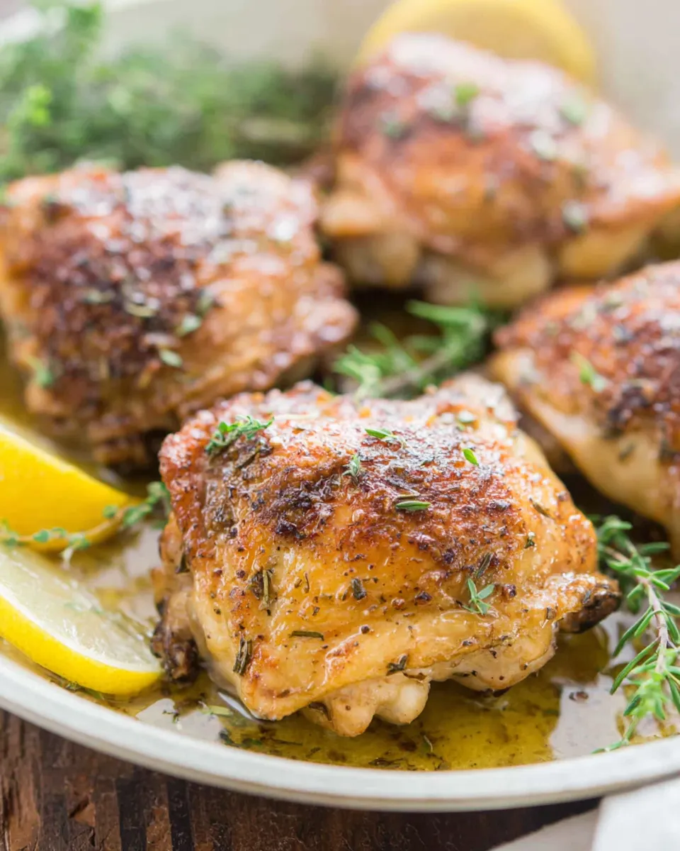 Homemade Crispy Lemon Chicken Thighs recipe photo