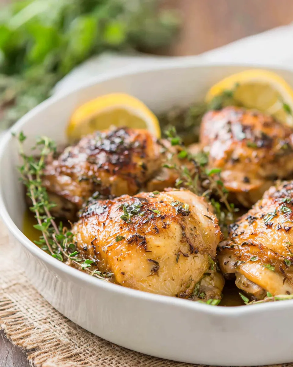 Classic Crispy Lemon Chicken Thighs dish photo