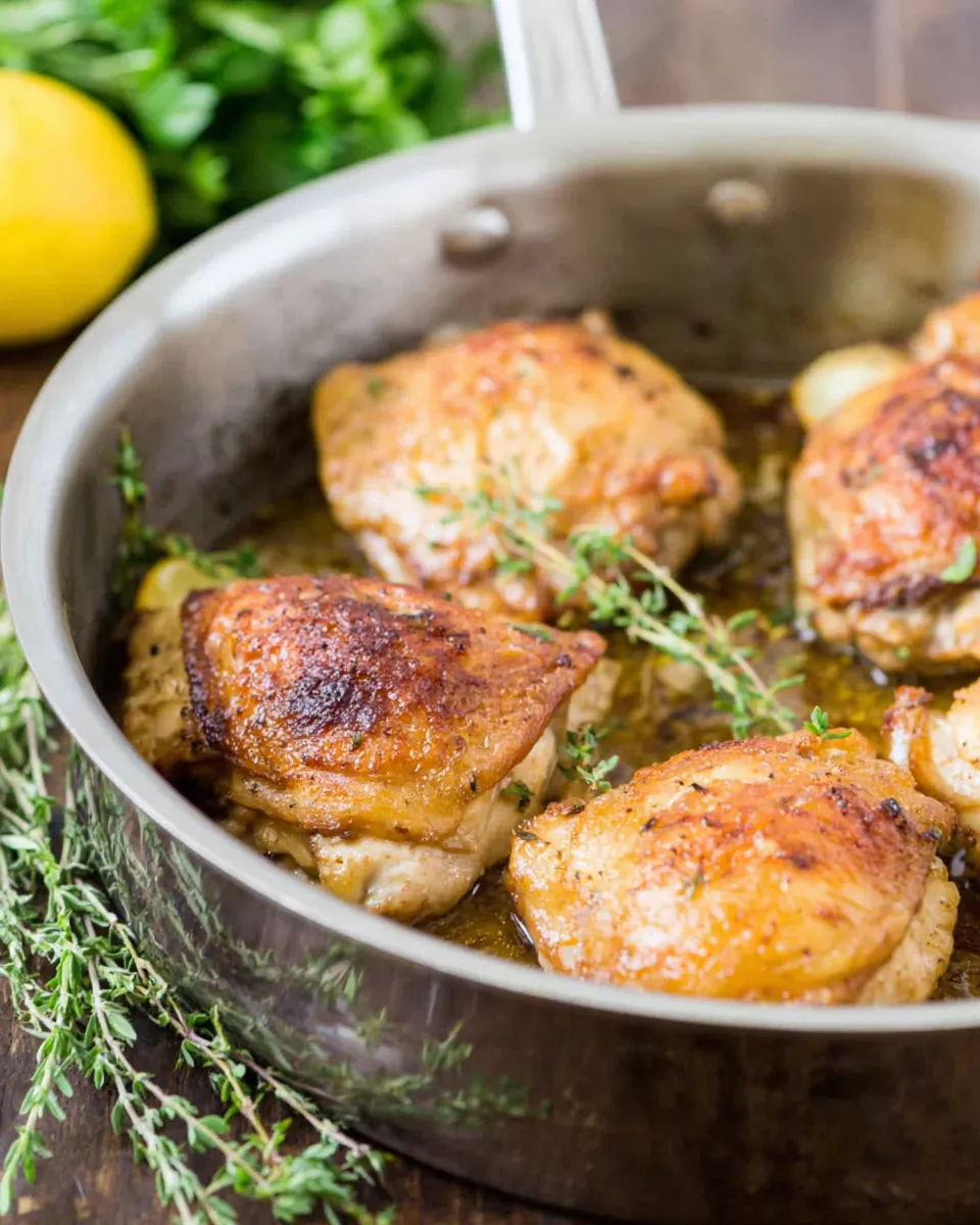 Easy Crispy Lemon Chicken Thighs food shot