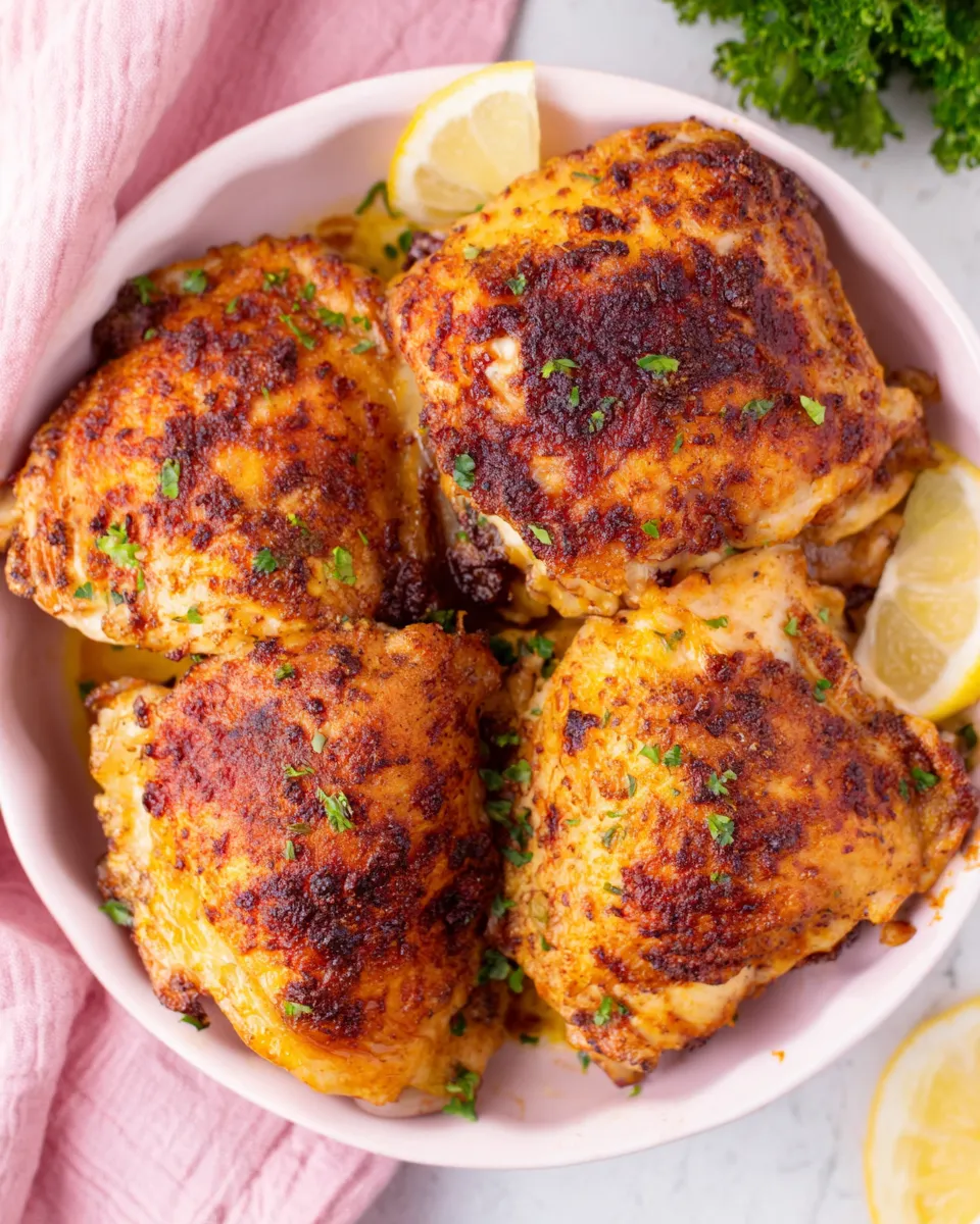 Homemade Crispy Oven-Baked Chicken Thighs photo
