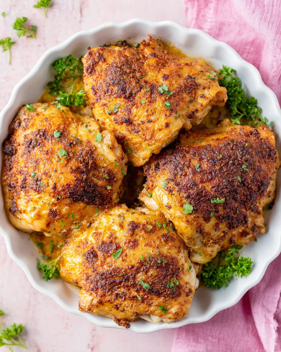 Classic Crispy Oven-Baked Chicken Thighs image