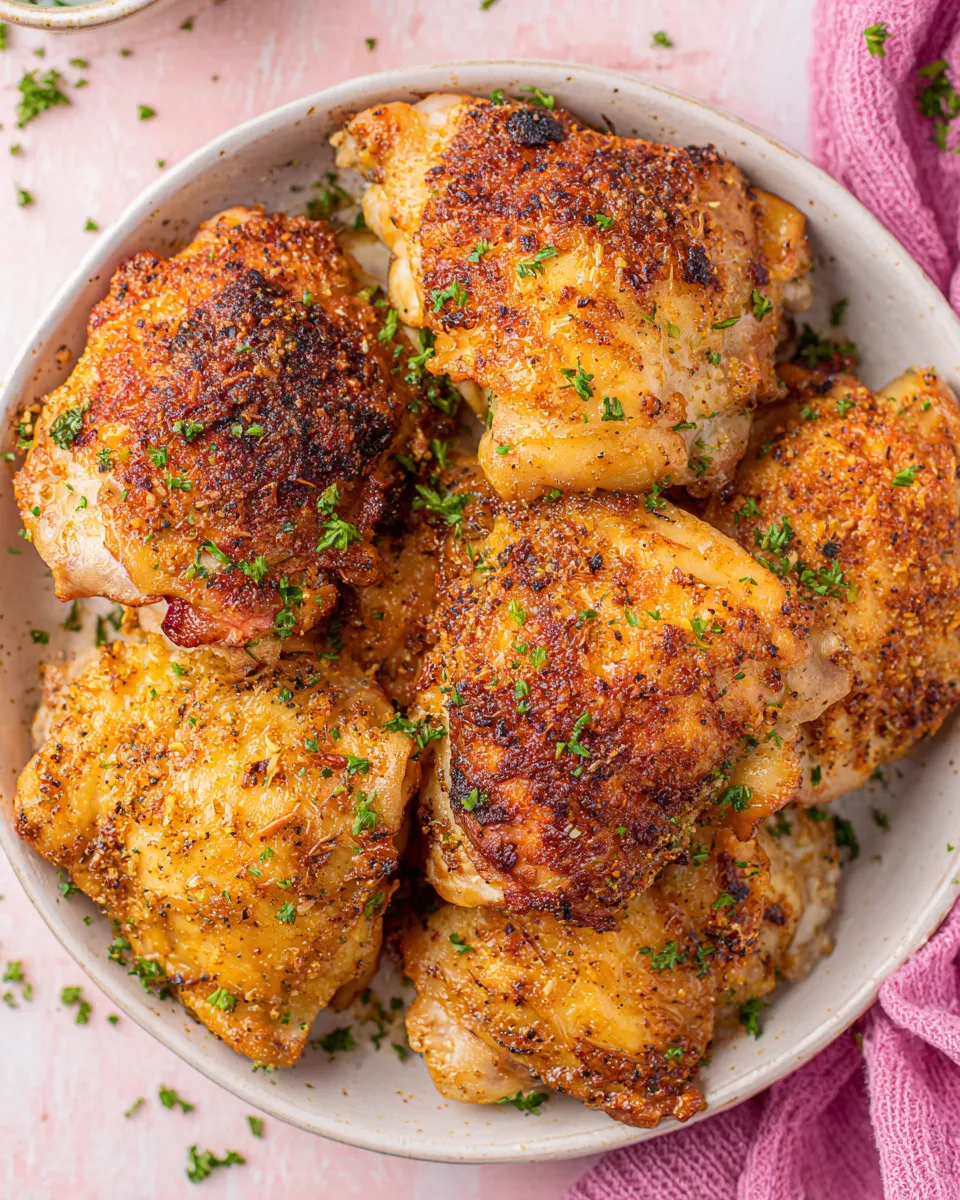 Easy Crispy Oven-Baked Chicken Thighs recipe photo