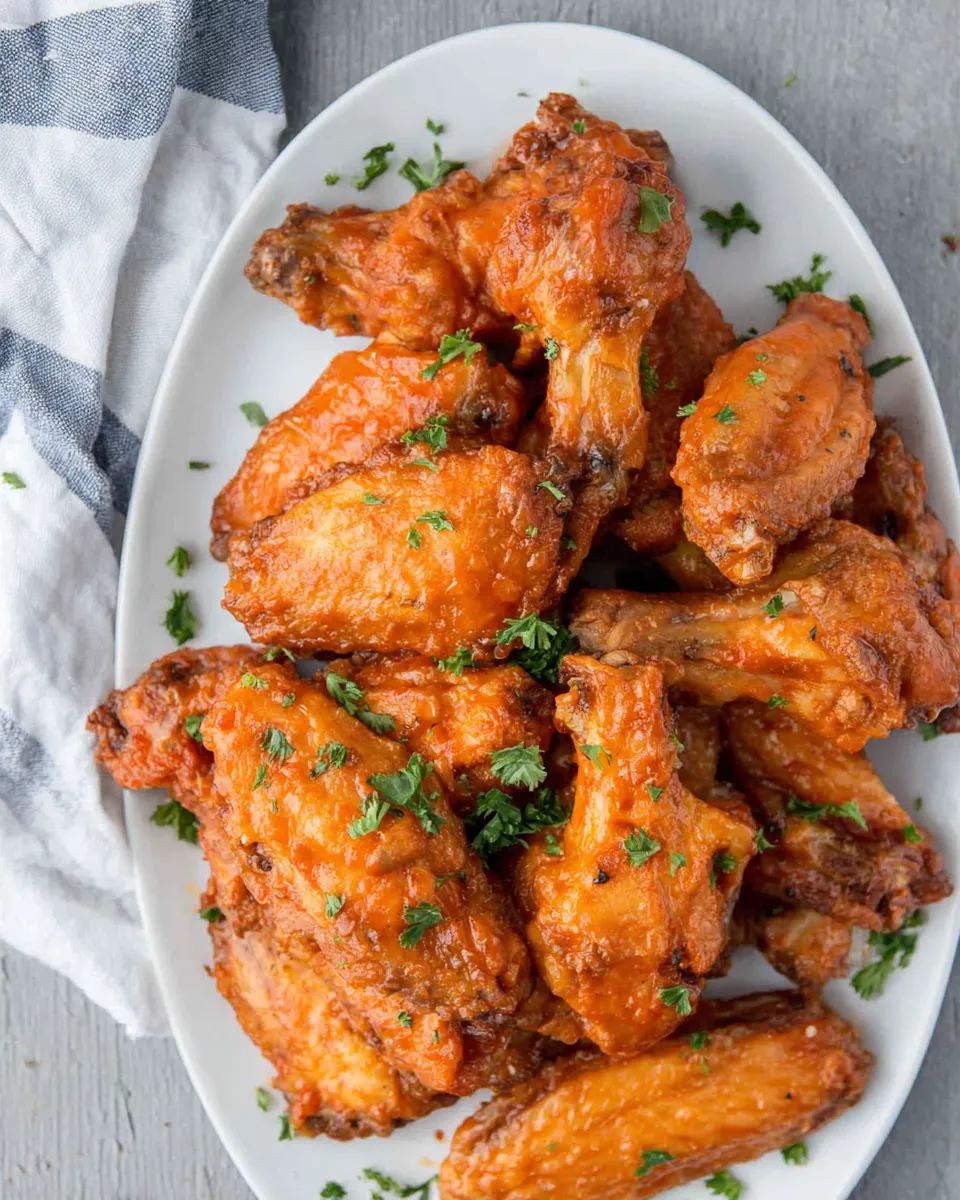 Easy Crispy Oven Baked Chicken Wings food shot